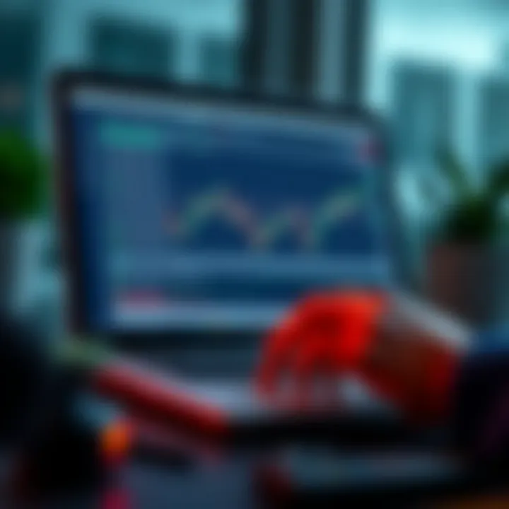 Downloading Technical Analysis Resource on Laptop Conceptual depiction of downloading a technical analysis book on a laptop