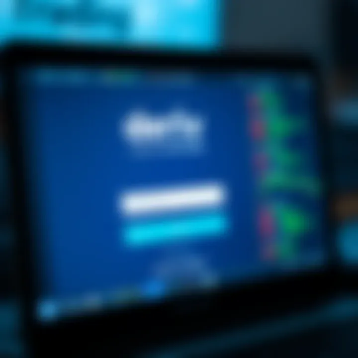 User interface showcasing the Deriv com login screen with fields for username and password