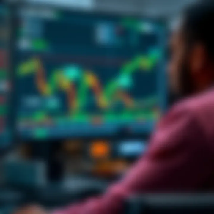 South African trader analyzing forex market charts on a computer screen with currency pairs and trends visible