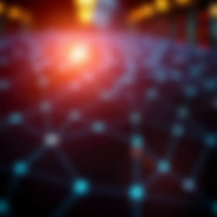 Visualization of blockchain nodes interconnected on the Solana network