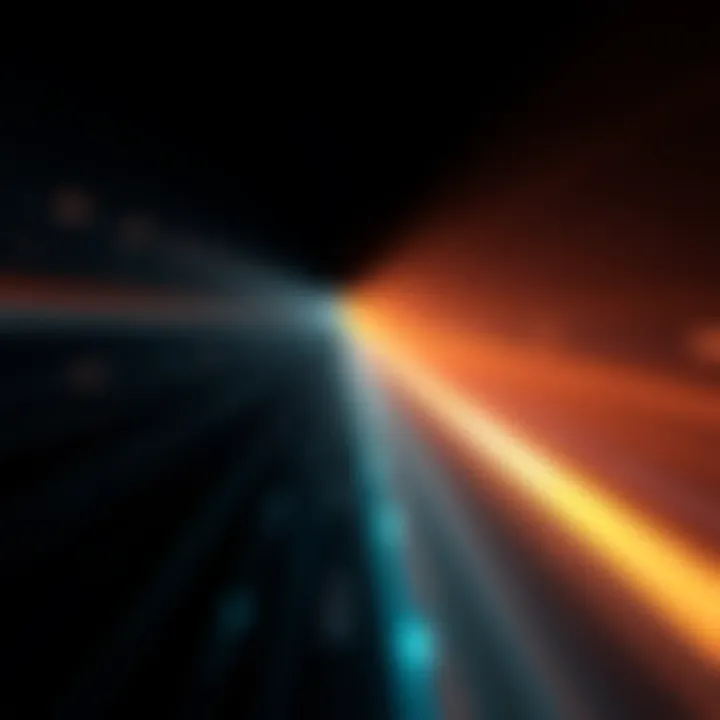 Light rays propagating through an optical waveguide demonstrating total internal reflection