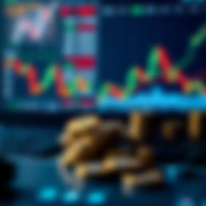 Conceptual illustration of managing initial investment in trading with financial charts and currency symbols
