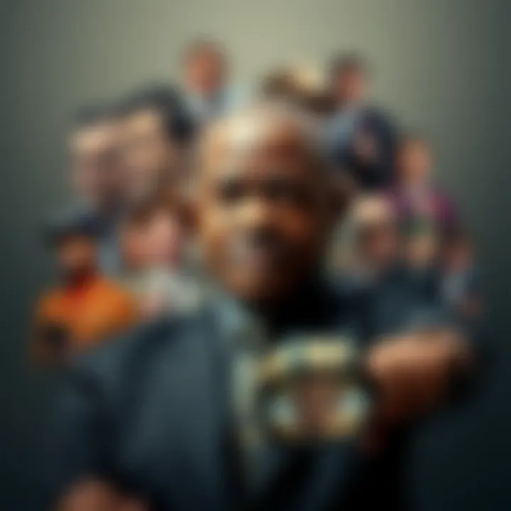 Collage of career highlights and income sources contributing to Ref Wayne's financial growth