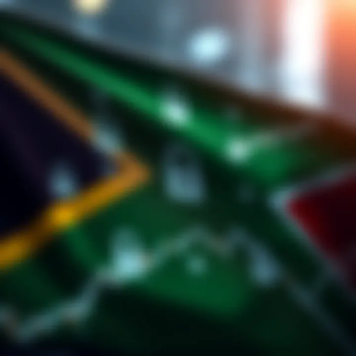 South African flag with digital security icons symbolizing safe online trading