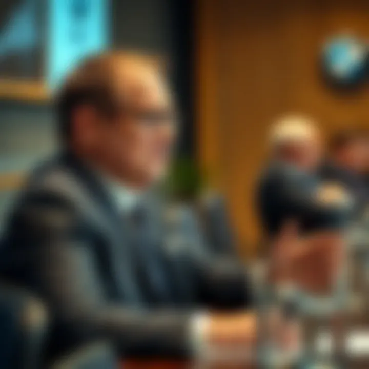 Stefan Quandt engaging in a discussion at a BMW board meeting