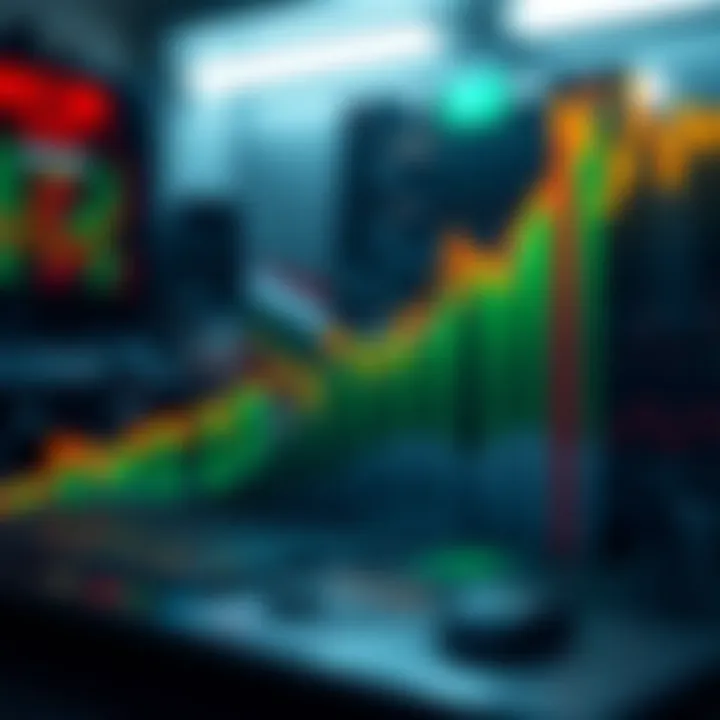 Graph showing upward trends in forex trading with South African flag colors
