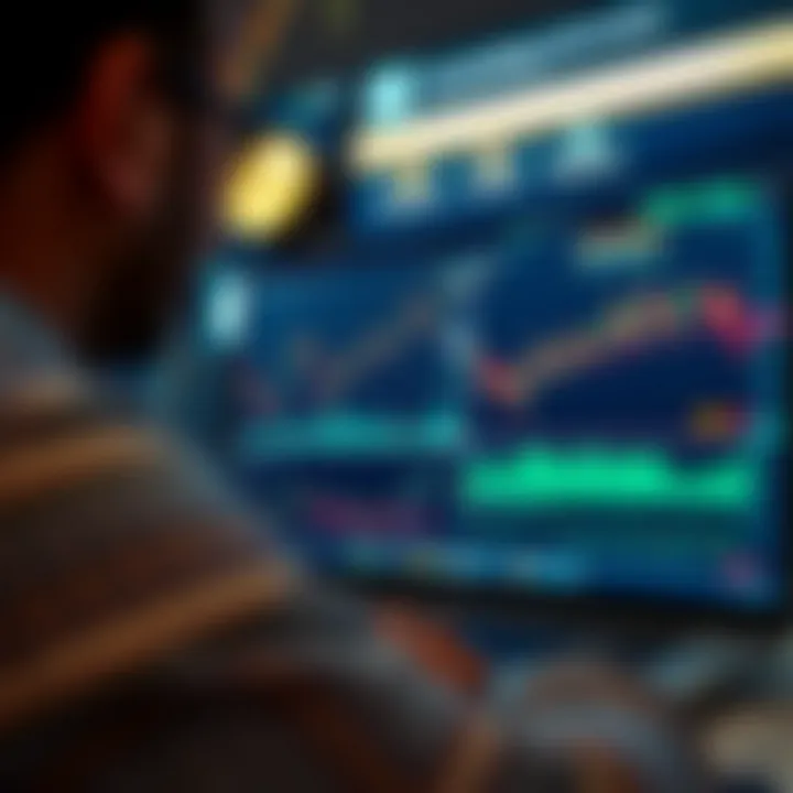Automated Trading Software Analyzing Market Data Graph showing automated trading software analyzing financial data with charts and indicators