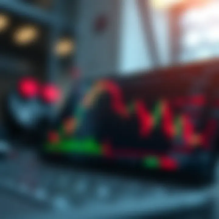 Graph showing sudden market spike detected by Android trading app
