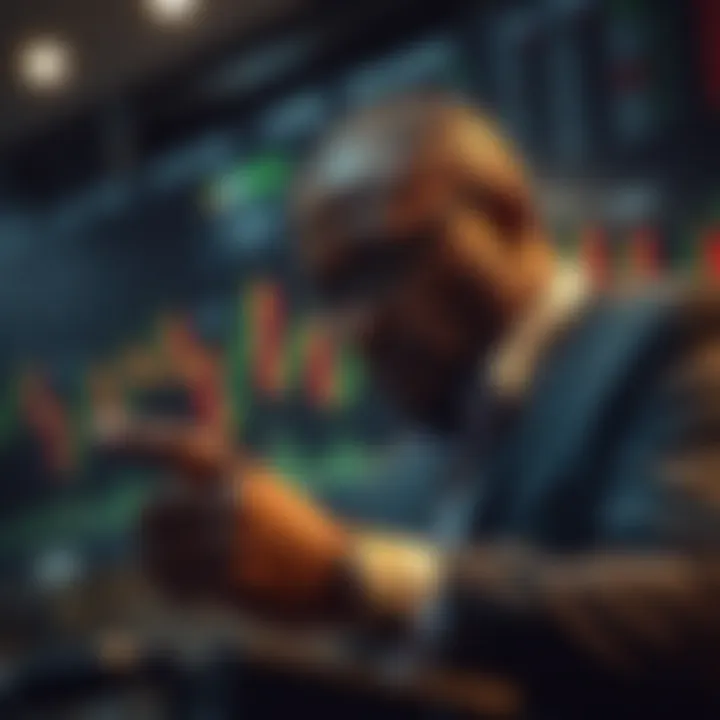Conceptual illustration of strategic forex trading decisions and charts