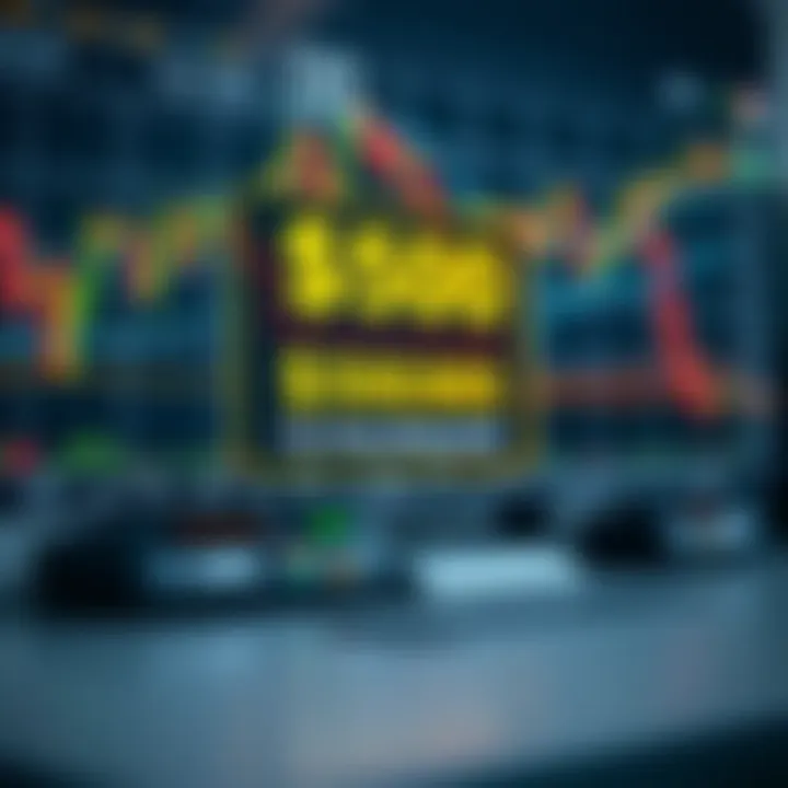 Illustration showing a digital trading platform with forex charts and a highlighted bonus offer