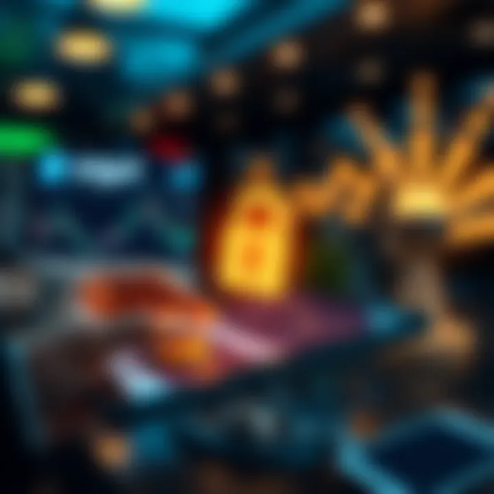 Illustration of financial security with a secure withdrawal transaction on a digital device