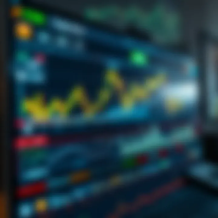 Automated trading system interface displaying market data and algorithmic trade execution charts