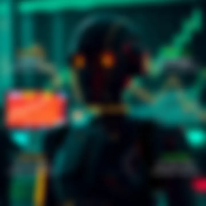 Conceptual graphic showing benefits and risks of robot trading with icons representing growth and caution